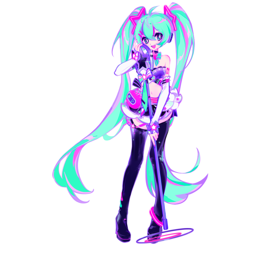 Hatsune Miku Microphone and Star Hair Pieces - Digital 3D Model - Muse Dash - Hatsune Miku Cosplay