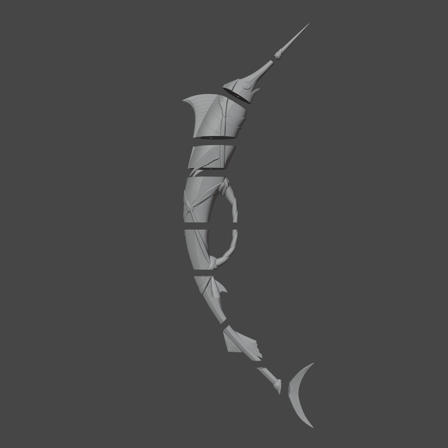End of Line Bow - Digital 3D Model - Genshin Impact - Kujou Sara Cosplay