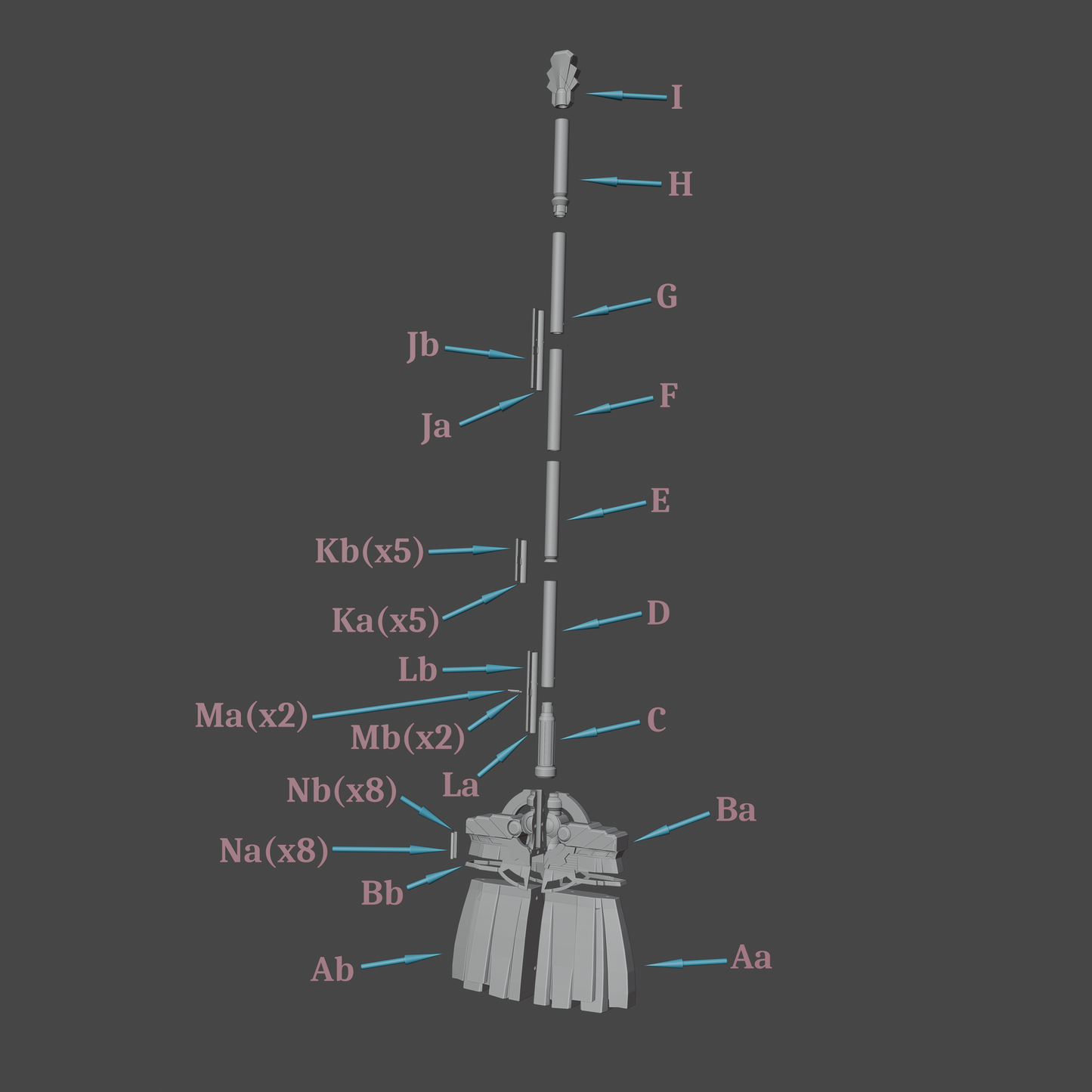 Misha's Mop - Digital 3D Model - Honkai: Star Rail - Misha Cosplay
