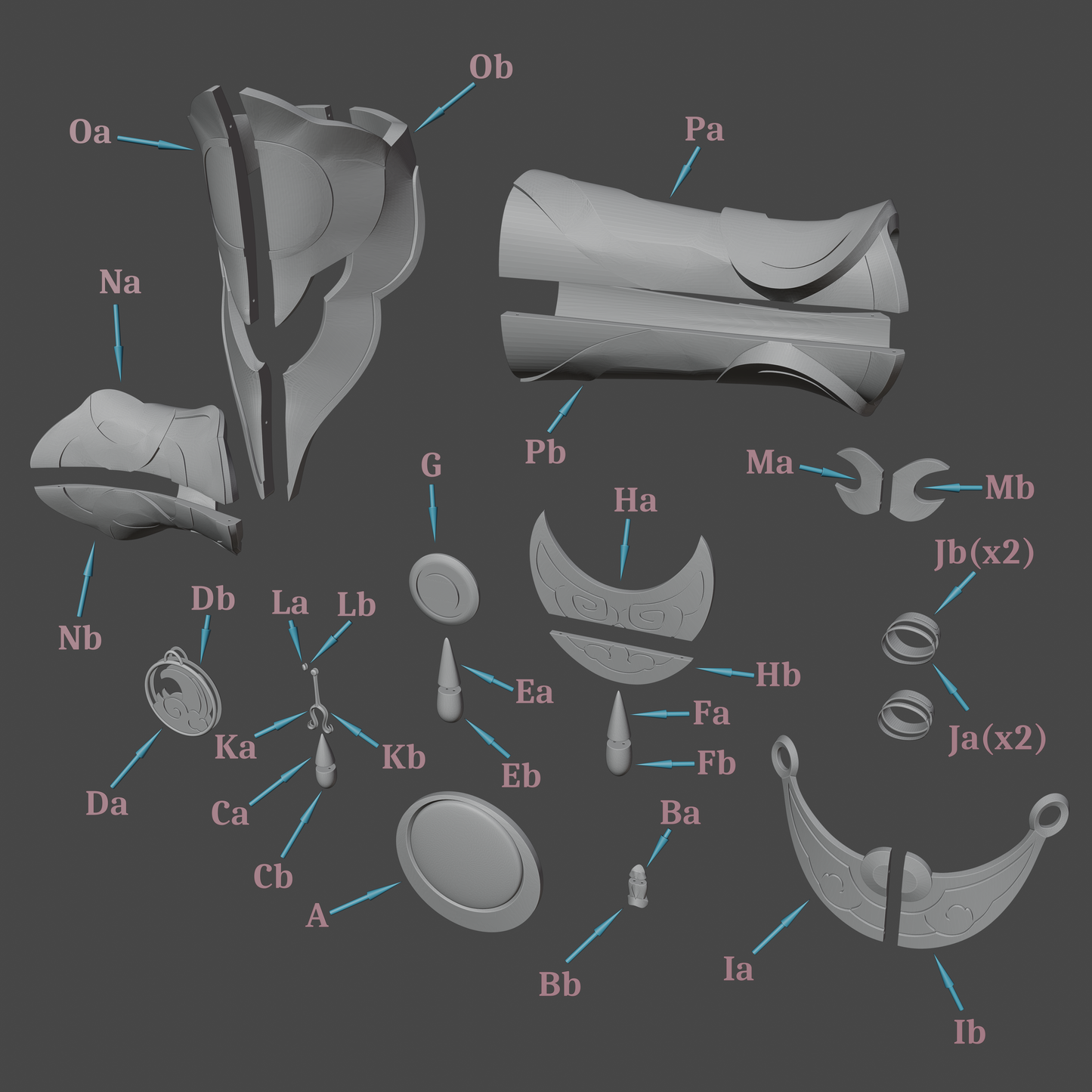 Jingliu Accessories - Digital 3D Model - Honkai: Star Rail - Jingliu Cosplay