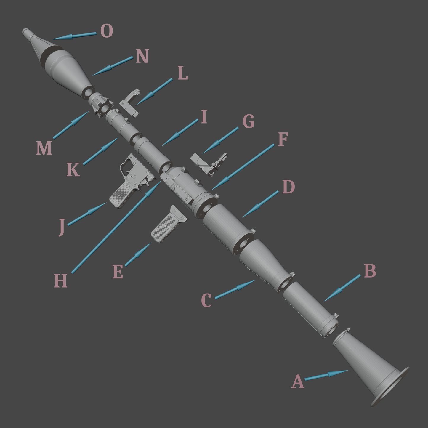 Rocket Launcher (RE4) - Digital 3D Model - Resident Evil 4 - Leon Kennedy Cosplay