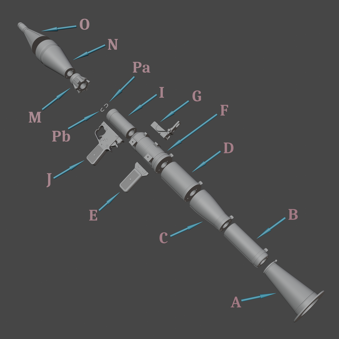 Rocket Launcher (RE4) - Digital 3D Model - Resident Evil 4 - Leon Kennedy Cosplay