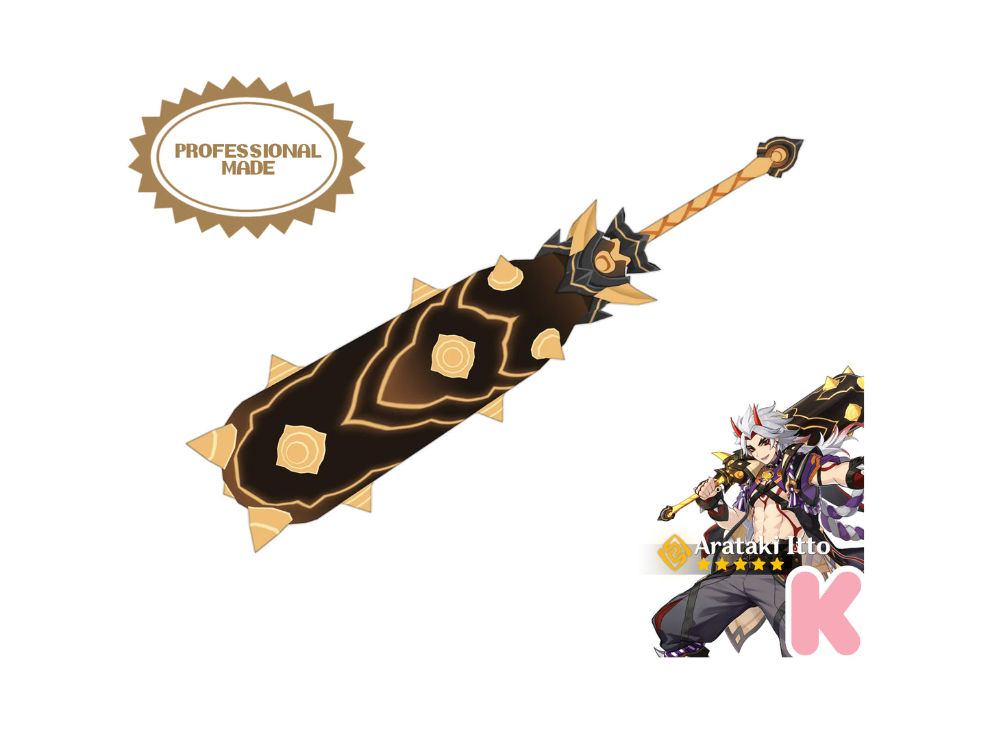 Itto Mace - Digital 3D Model - Genshin Impact - Arataki Itto Cosplay