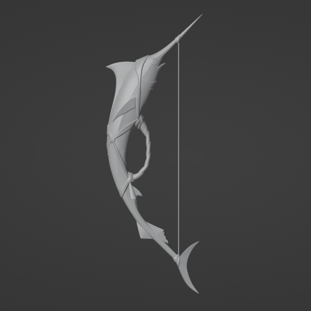 End of Line Bow - Digital 3D Model - Genshin Impact - Kujou Sara Cosplay