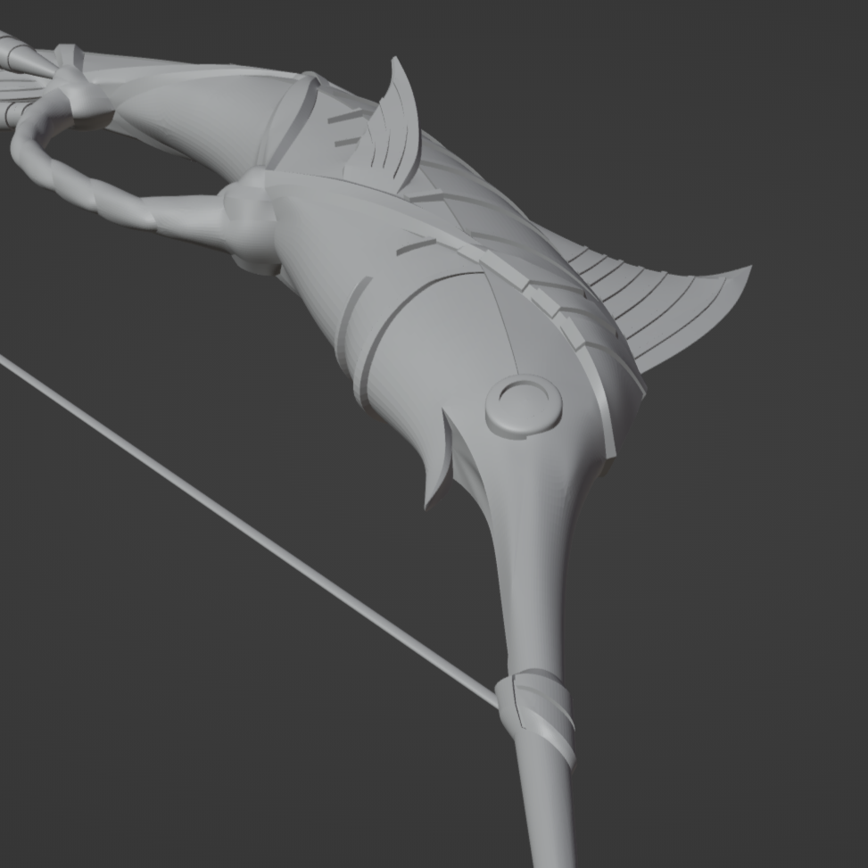 End of Line Bow - Digital 3D Model - Genshin Impact - Kujou Sara Cosplay