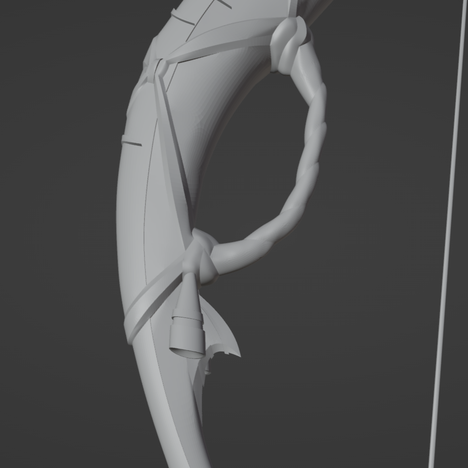 End of Line Bow - Digital 3D Model - Genshin Impact - Kujou Sara Cosplay