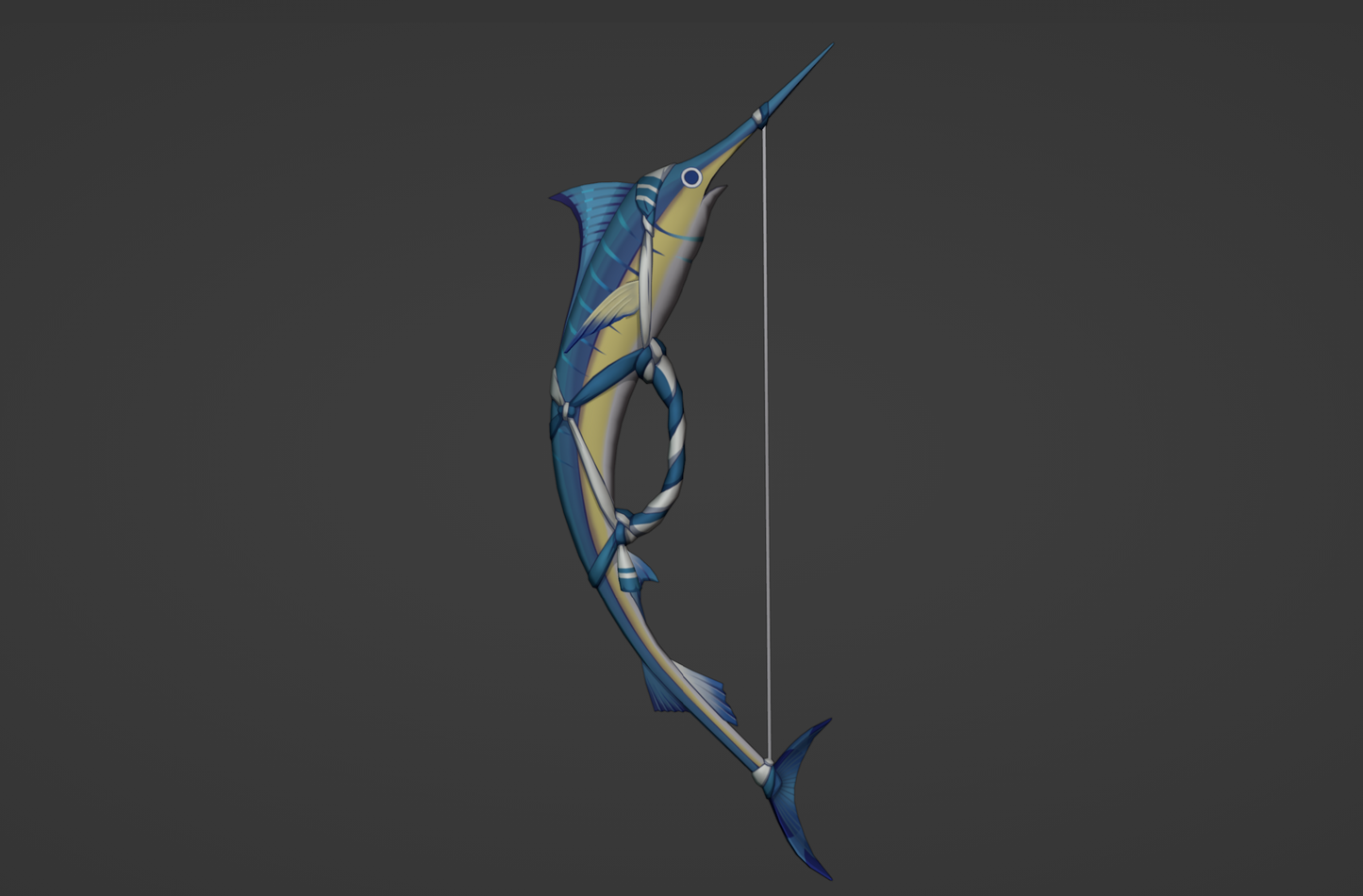 End of Line Bow - Digital 3D Model - Genshin Impact - Kujou Sara Cosplay