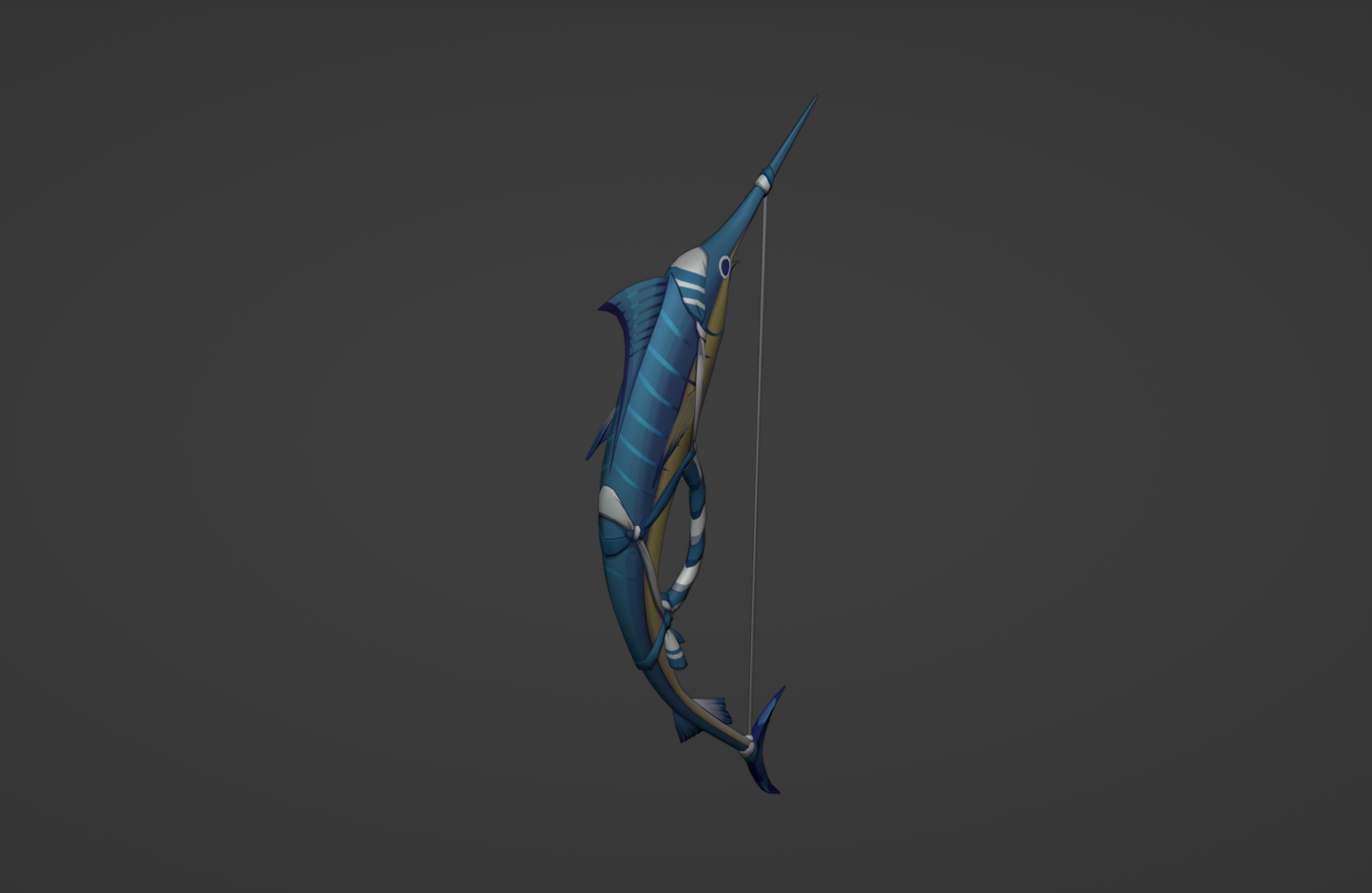 End of Line Bow - Digital 3D Model - Genshin Impact - Kujou Sara Cosplay