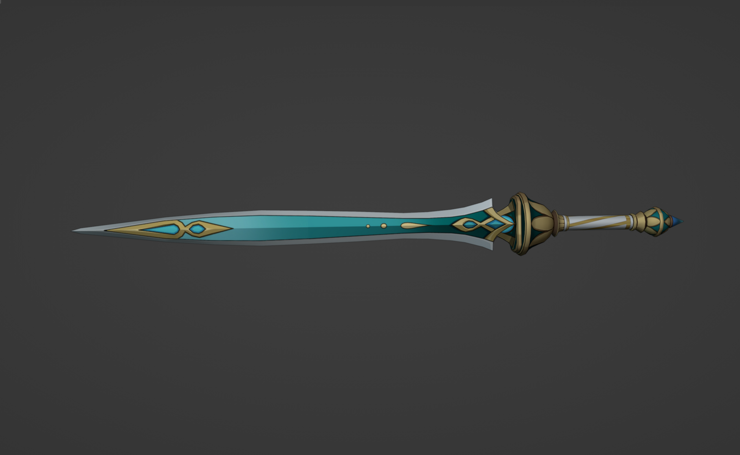 Xiphos Moonlight Sword - Digital 3D Model- Genshin Impact - Kaedehara Kazuha Cosplay