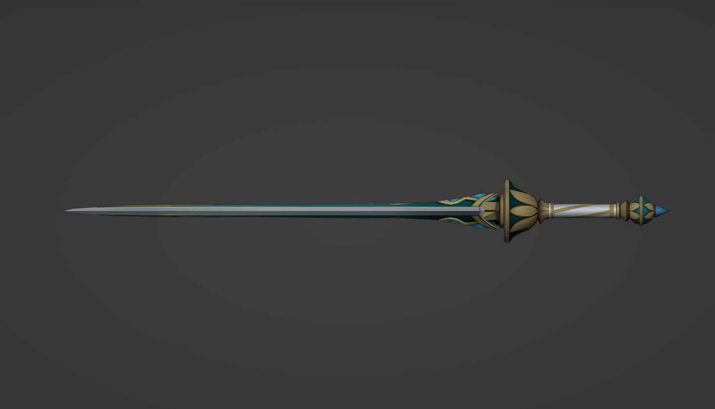 Xiphos Moonlight Sword - Digital 3D Model- Genshin Impact - Kaedehara Kazuha Cosplay