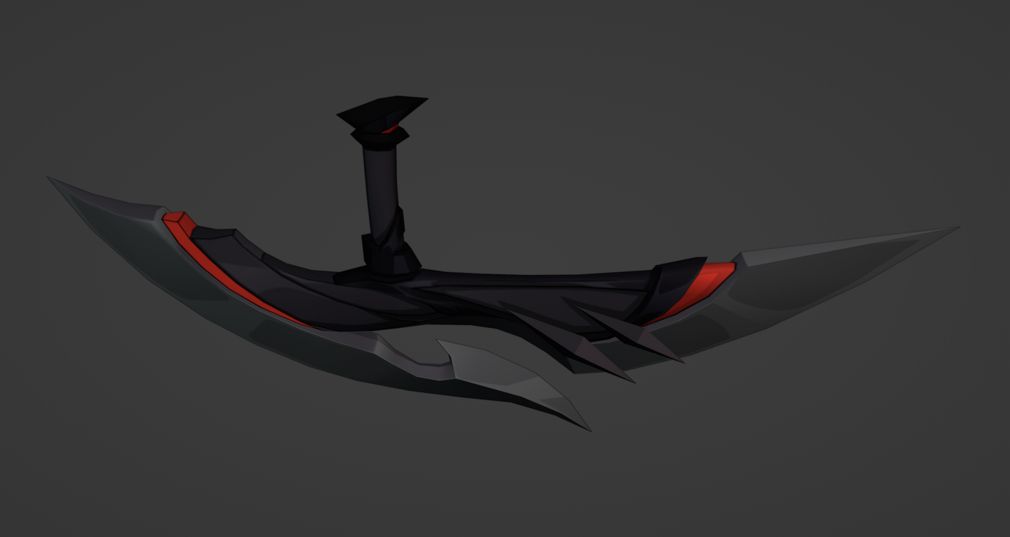 Agent's Sacrificial Knife - Digital 3D Model - Genshin Impact - Fatui Pyro Agent Cosplay