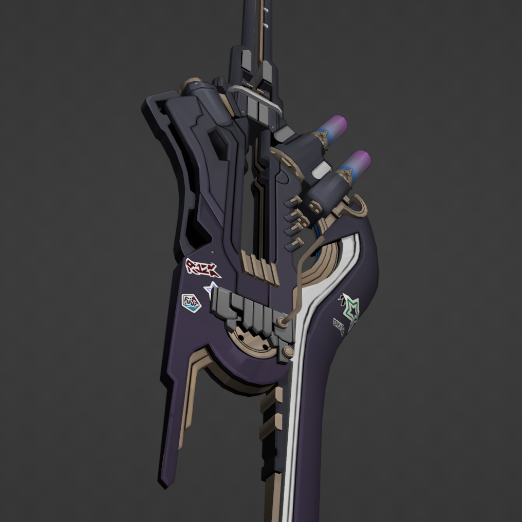 Serval Guitar - Digital 3D Model - Honkai: Star Rail - Serval Cosplay