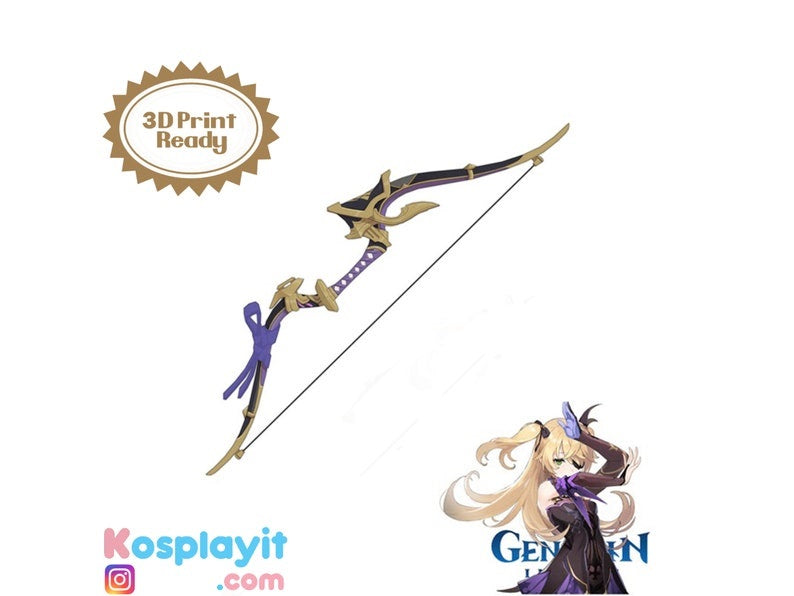 Hamayumi Bow - Digital 3D Model Files and Physical 3D Printed Kit Options - Fischl Bow - Fischl Cosplay