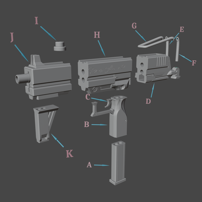 Kafka Uzi - Digital 3D Model - Honkai: Star Rail - Kafka Cosplay