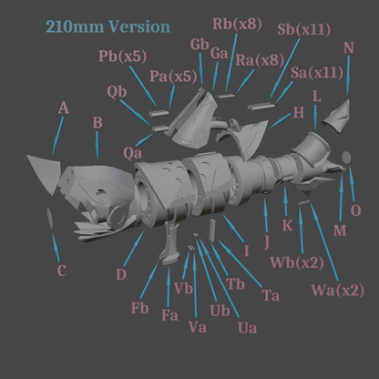 Jinx Arcane Shark Bazooka (Fishbones)- Digital 3D Model - League of Legends - Jinx Arcane Cosplay