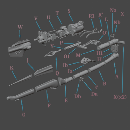 Bomb Lance - Digital 3D Model - Hunt: Showdown Cosplay