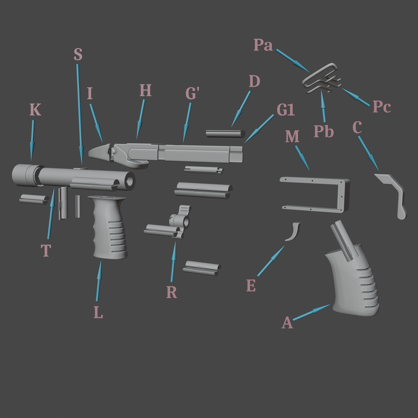 Striker - Digital 3D Model - Resident Evil 4 - Leon Kennedy Cosplay