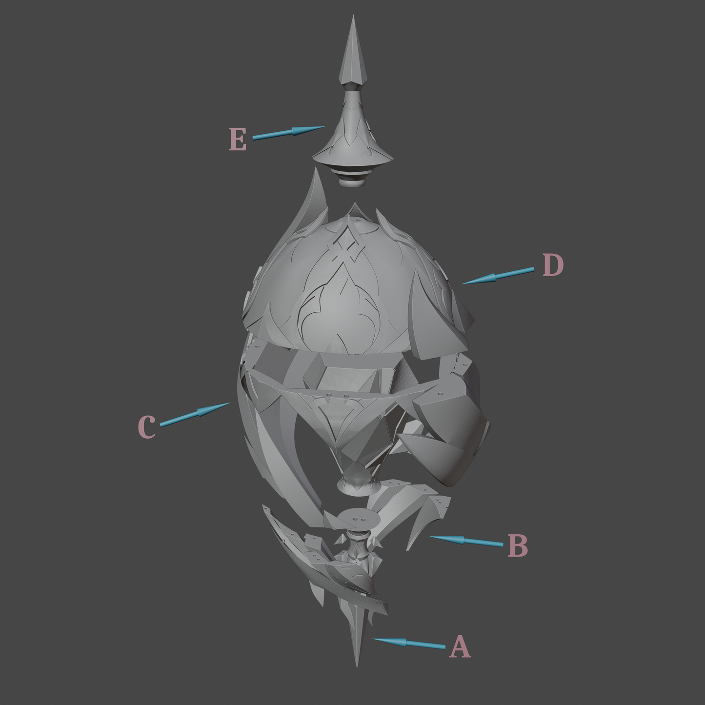 Black Swan's (WEAPON) - Digital 3D Model Files and Physical 3D Printed Kit Options - Honkai: Star Rail Cosplay - Black Swan Cosplay