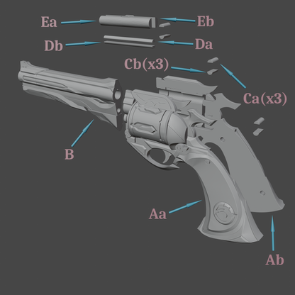 Boothill's Gun - Digital 3D Model - Honkai: Star Rail - Boothill Cosplay