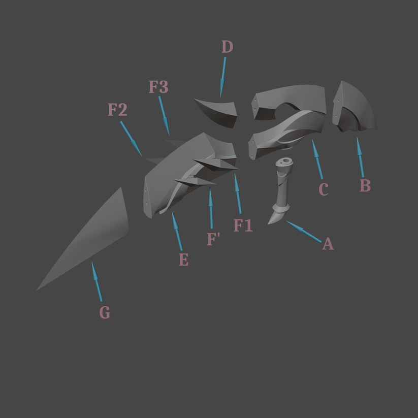 Agent's Sacrificial Knife - Digital 3D Model - Genshin Impact - Fatui ...