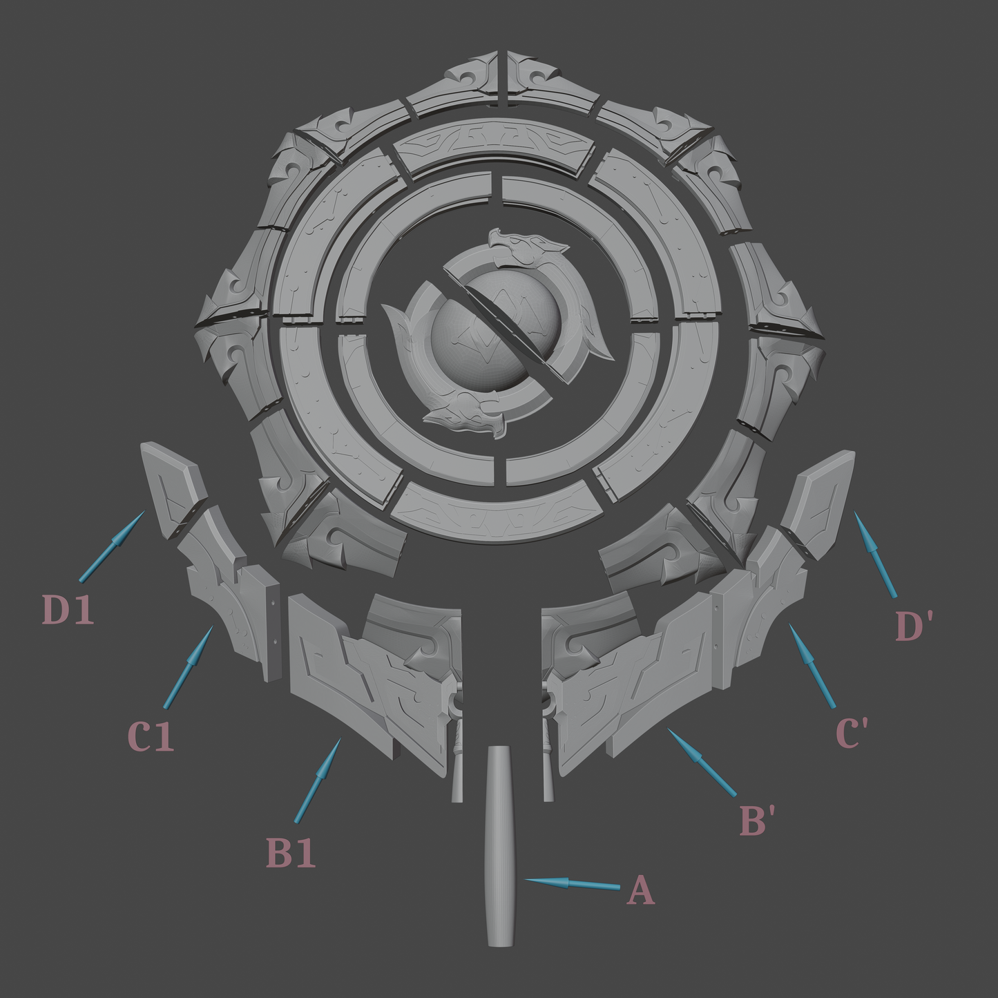 Fu Xuan Matrix of Prescience - Digital 3D Model Files and Physical 3D Printed Kit Options - Honkai: Star Rail Cosplay - Fu Xuan Cosplay