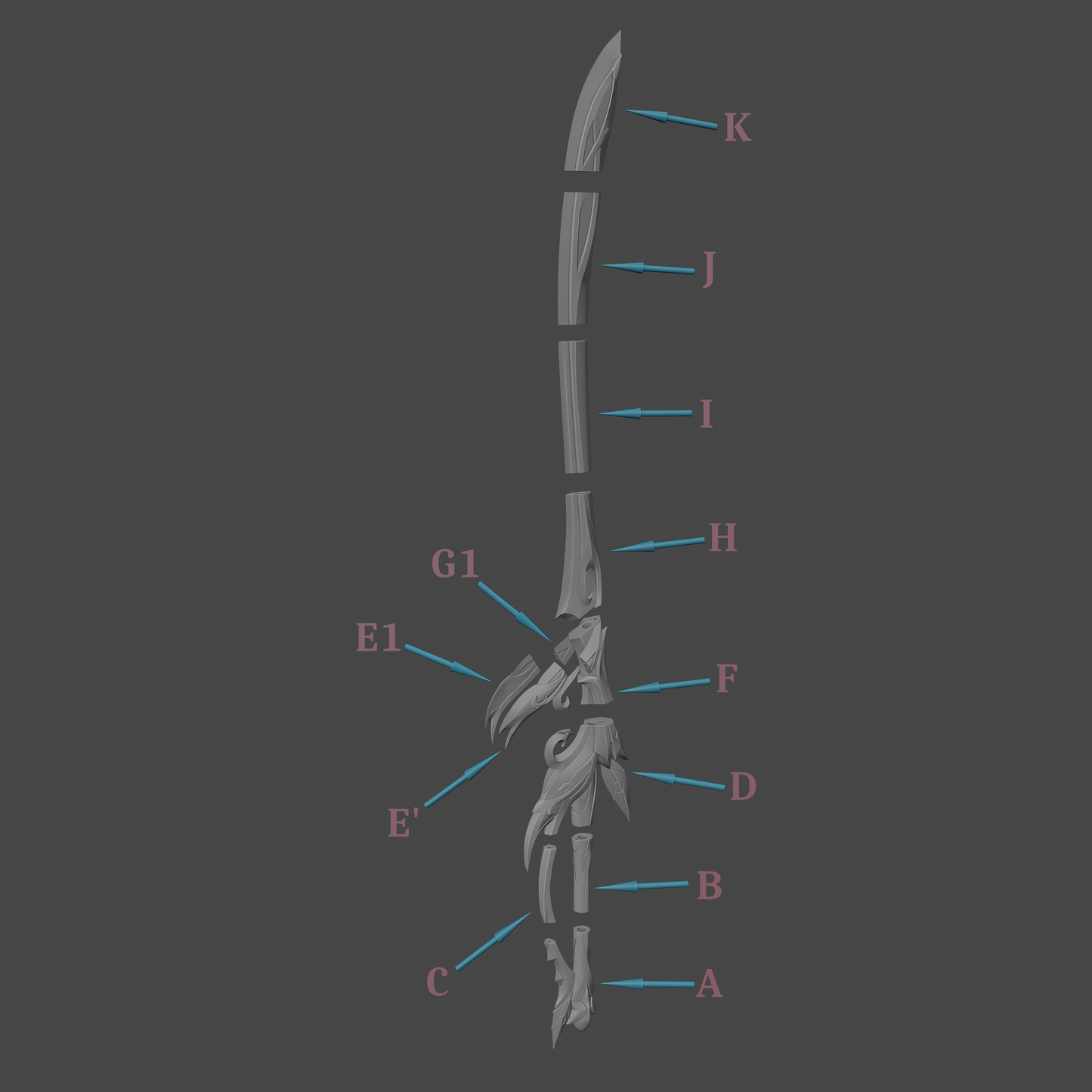 Alhaitham's "Light of Foliar Incision" - Digital 3D Model Files and Physical 3D Printed Kit Options - Light of Foliar Incision - Alhaitham Cosplay