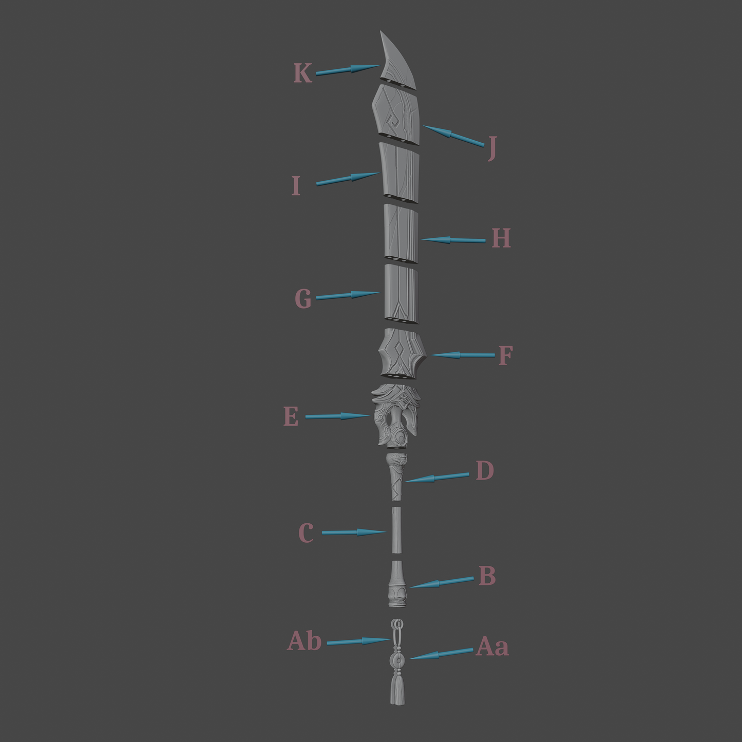 Prototype Aminus - Digital 3D Model Files and Physical 3D Printed Kit Options - Genshin Impact Cosplay