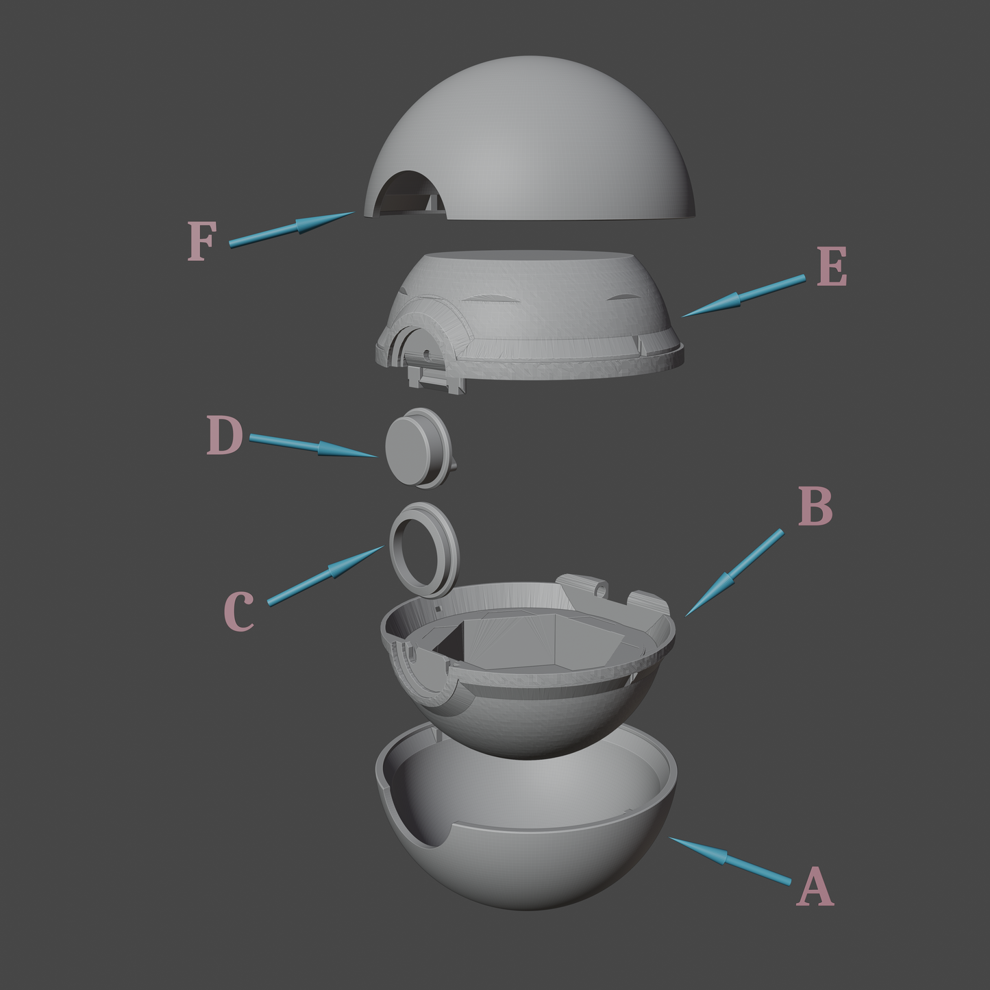 Functional Pokeball D20 Dice Holder - Digital 3D Model Files and Physical 3D Printed Kit Options - Folding Dice Case