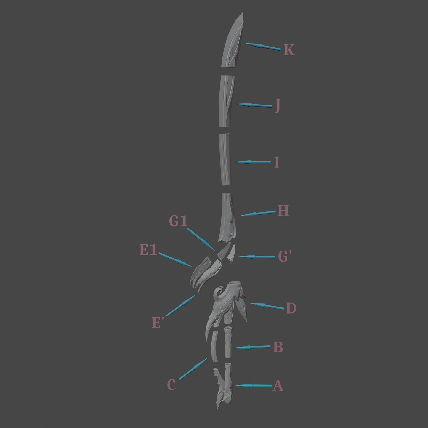 Alhaitham's "Light of Foliar Incision" - Digital 3D Model Files and Physical 3D Printed Kit Options - Light of Foliar Incision - Alhaitham Cosplay