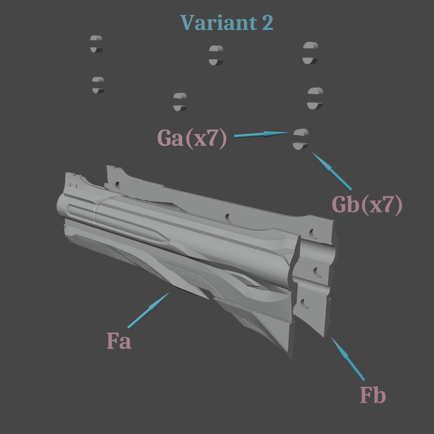 Boothill's Gun - Digital 3D Model - Honkai: Star Rail - Boothill Cosplay