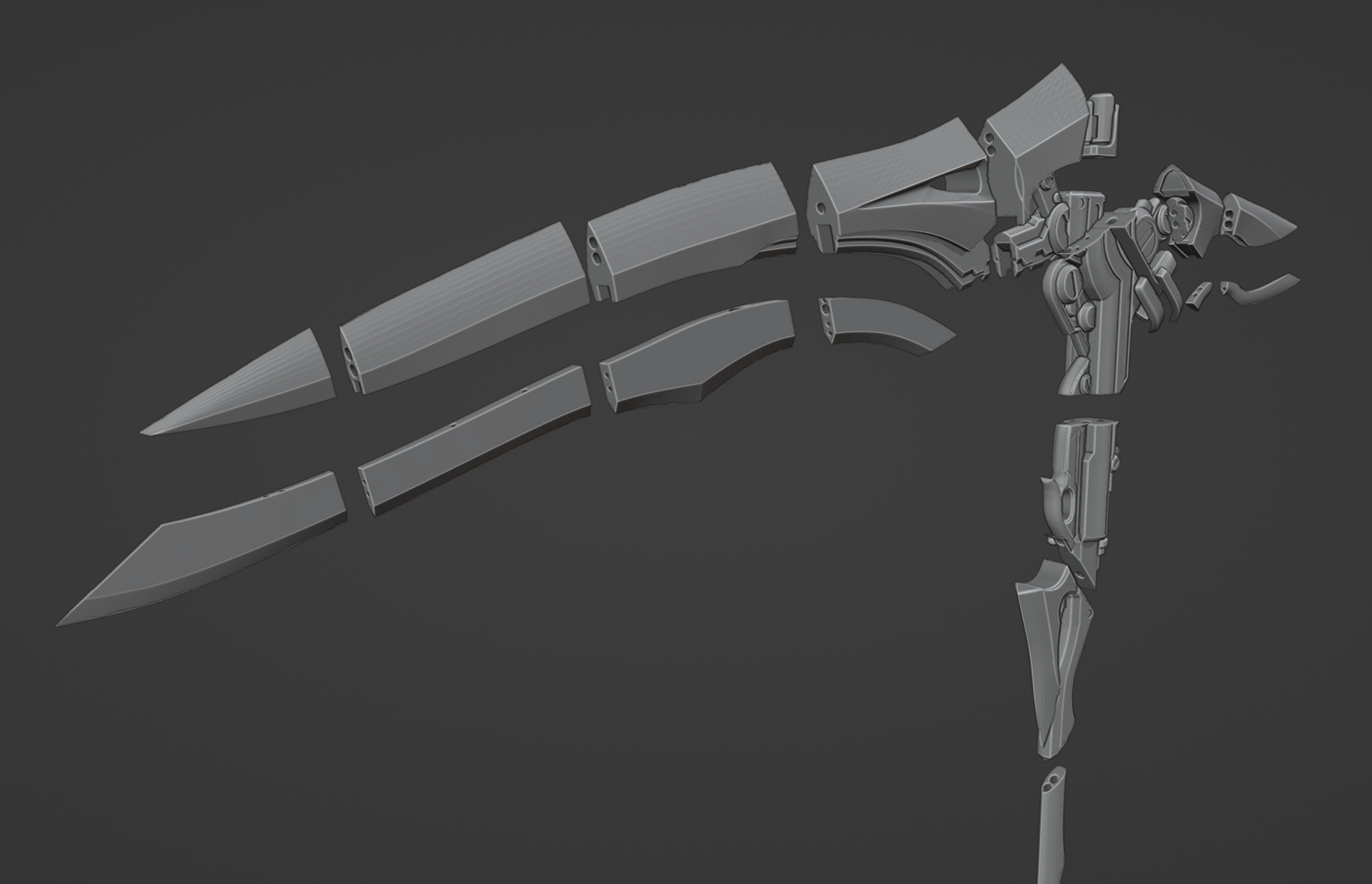 Seele Scythe - Digital 3D Model Files and Physical 3D Printed Kit Opti ...