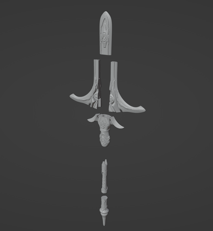 Kitain Cross Spear - Digital 3D Model - Genshin Impact - Shogun Raiden Cosplay