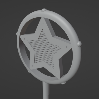 Hatsune Miku Microphone and Star Hair Pieces - Digital 3D Model - Muse Dash - Hatsune Miku Cosplay