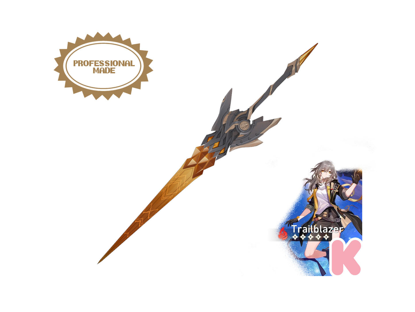 Trailblazer Spear - Digital 3D Model Files and Physical 3D Printed Kit Options - Honkai: Star Rail Cosplay - Trailblazer Cosplay