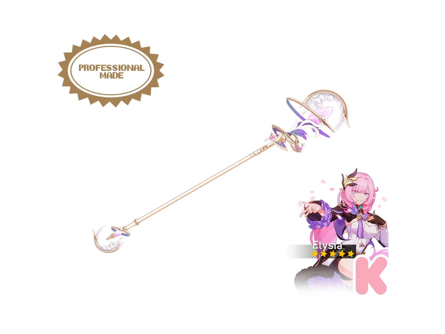 Elysia's Staff - Digital 3D Model Files and Physical 3D Printed Kit Options - Honkai Impact 3rd Cosplay - Elysia Cosplay