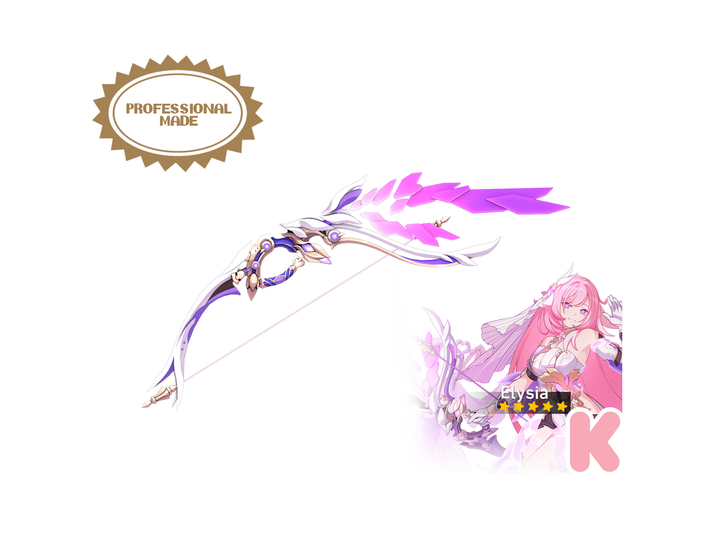 Elysia's Flawless Return Bow - Digital 3D Model Files and Physical 3D Printed Kit Options - Honkai Impact 3rd Cosplay - Elysia Cosplay