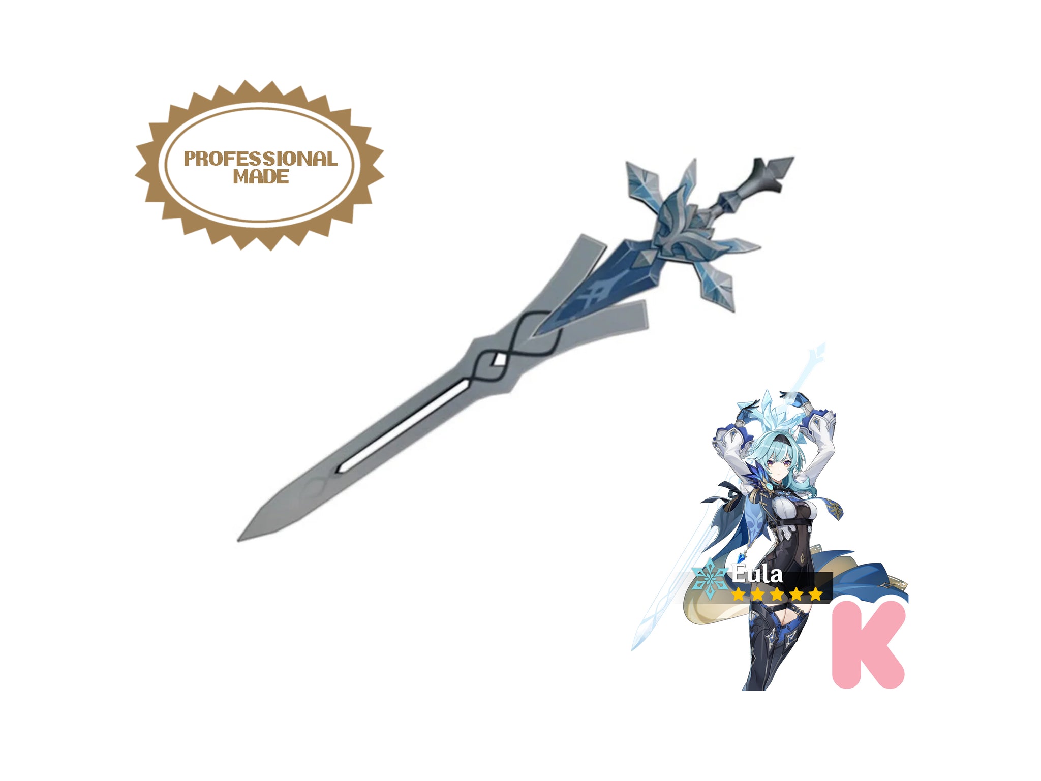 Eula Skill Sword - Digital 3D Model Files and Physical 3D Printed Kit ...