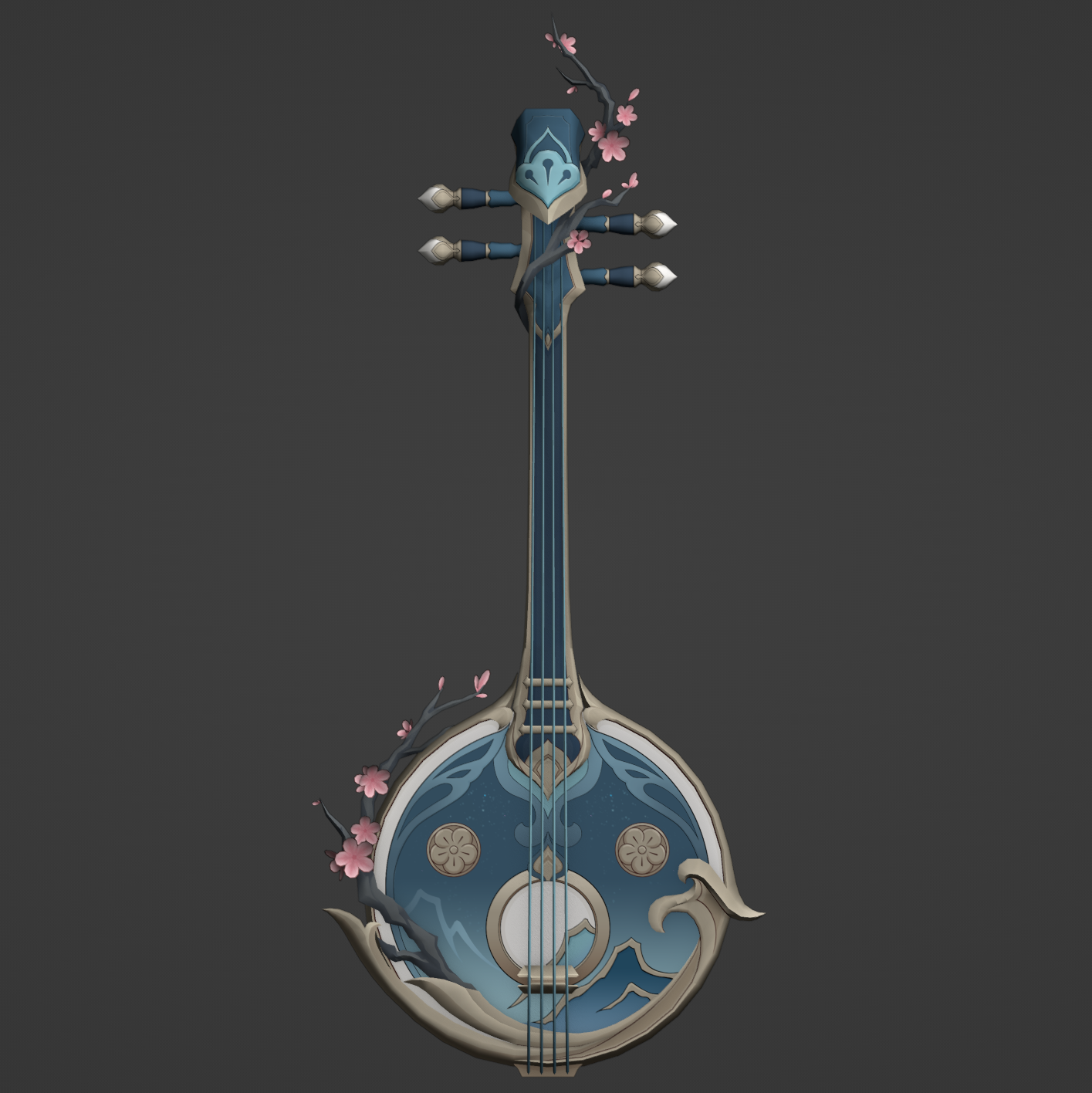 Ruan Mei's Banjo - Digital 3D Model Files and Physical 3D Printed Kit Options - Honkai: Star Rail Cosplay - Ruan Mei Cosplay