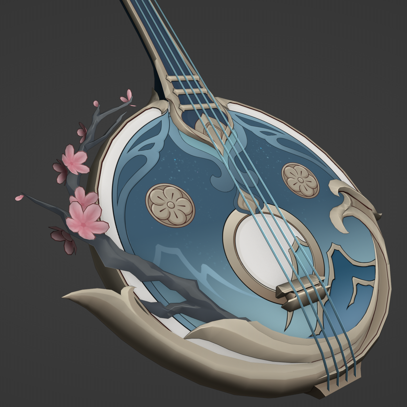 Ruan Mei's Banjo - Digital 3D Model Files and Physical 3D Printed Kit Options - Honkai: Star Rail Cosplay - Ruan Mei Cosplay