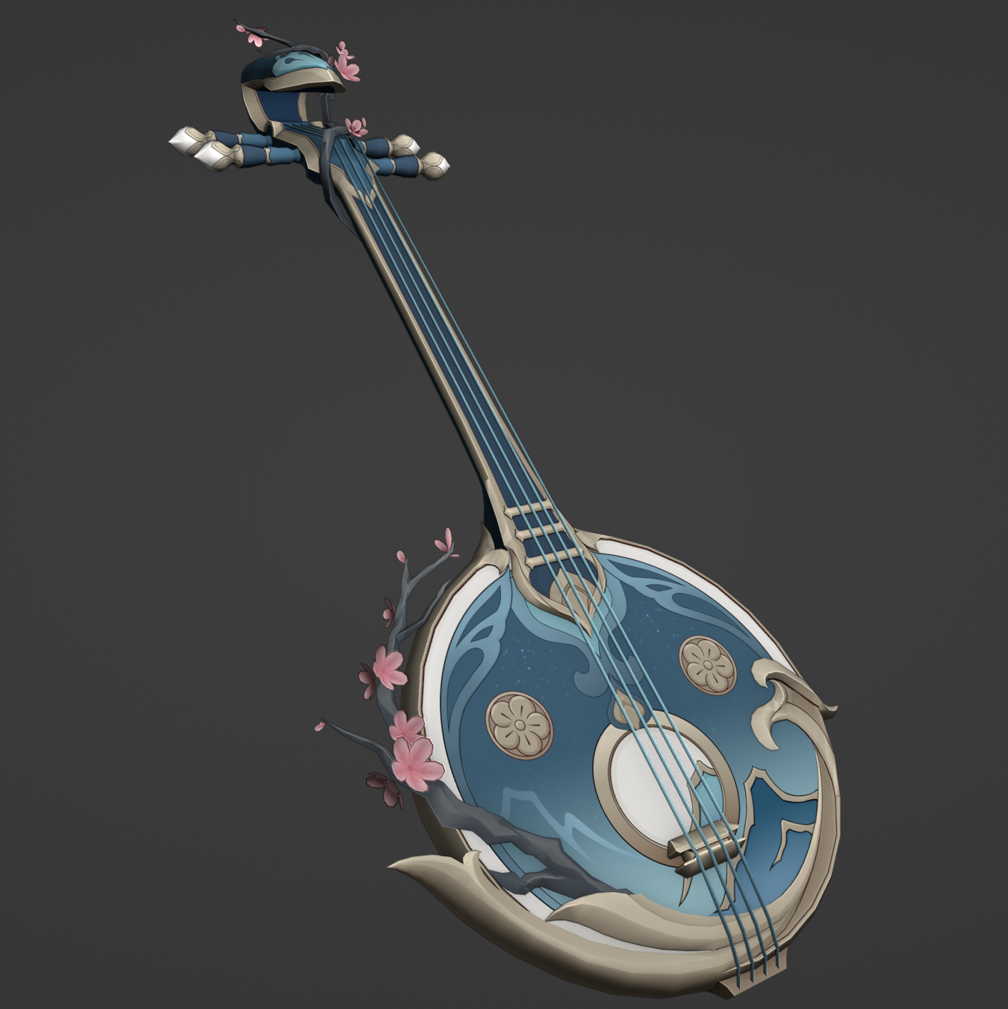 Ruan Mei's Banjo - Digital 3D Model Files and Physical 3D Printed Kit Options - Honkai: Star Rail Cosplay - Ruan Mei Cosplay