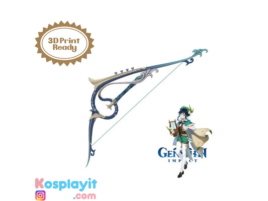 Stringless Bow - Digital 3D Model Files and Physical 3D Printed Kit Options - Venti Cosplay