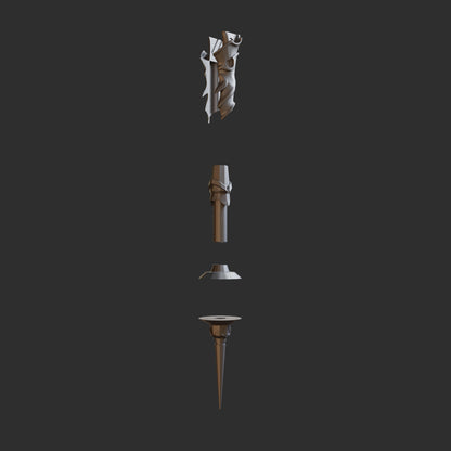 Baal's Spear Engulfing Lightning - Digital 3D Model - Genshin Impact - Baal Cosplay