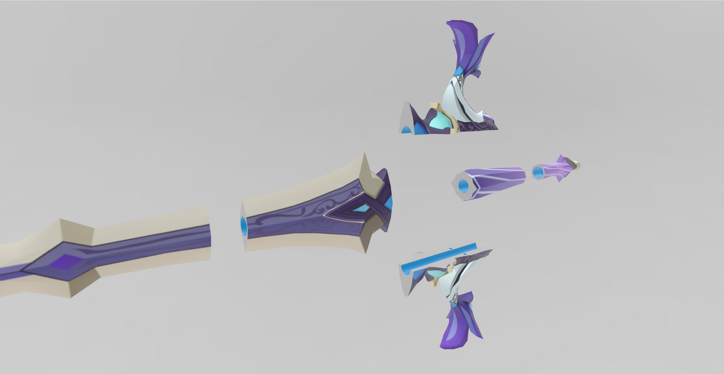 Sacrificial Sword - Digital 3D Model Files and Physical 3D Printed Kit Options - Xingqiu Cosplay