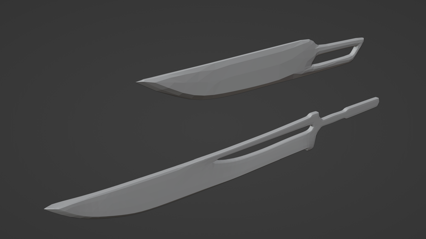 Ichigo 1000 Year Blood War Dual Swords - Digital 3D Model and Physical 3D Printed Kit Options - Ichigo Cosplay