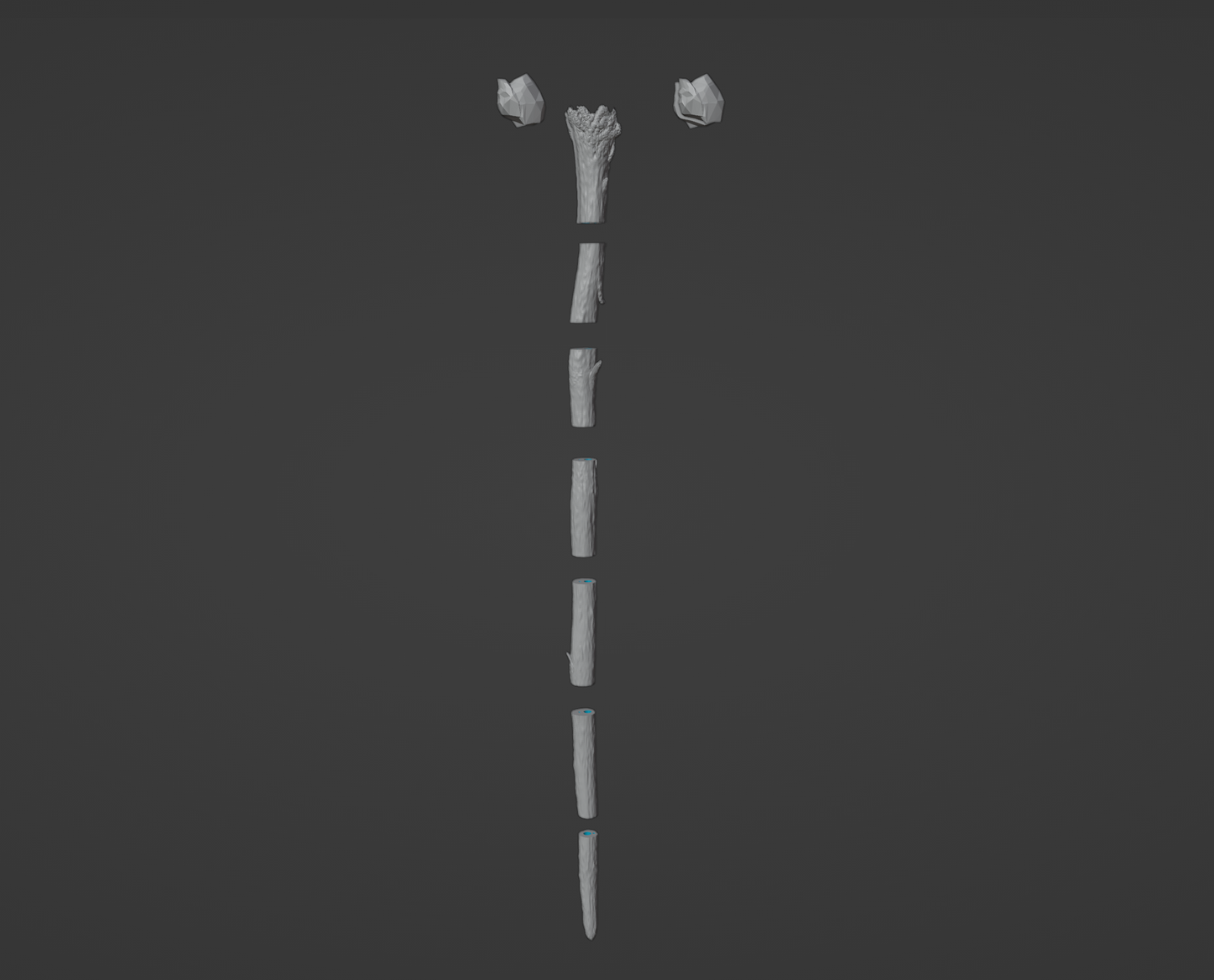 Meteorite Staff - Digital 3D Model and Physical 3D Printed Kit Options