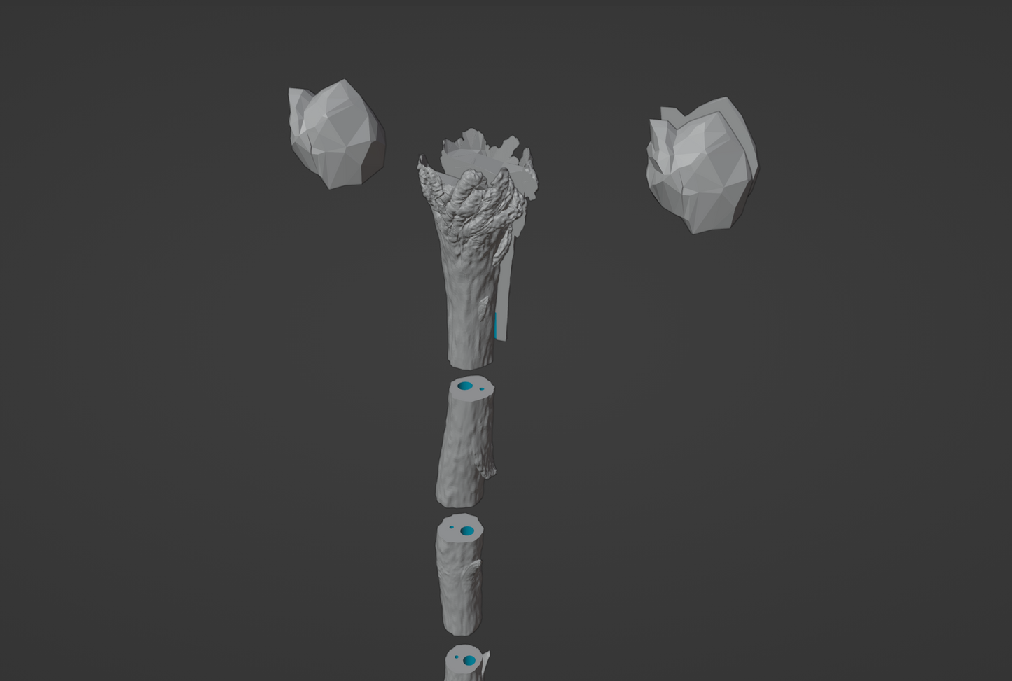 Meteorite Staff - Digital 3D Model and Physical 3D Printed Kit Options