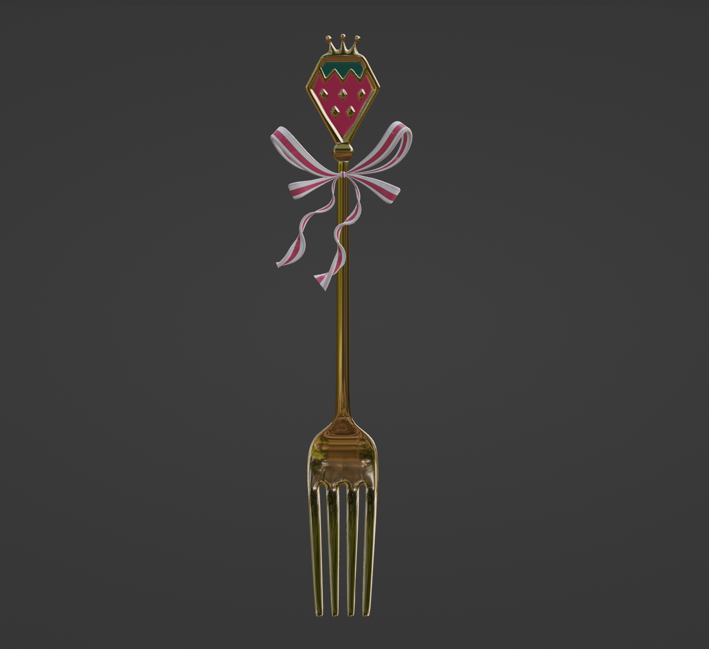 Miku Strawberry Fork - Digital 3D Model and Physical 3D Printed Kit Options - Strawberry Miku Cosplay