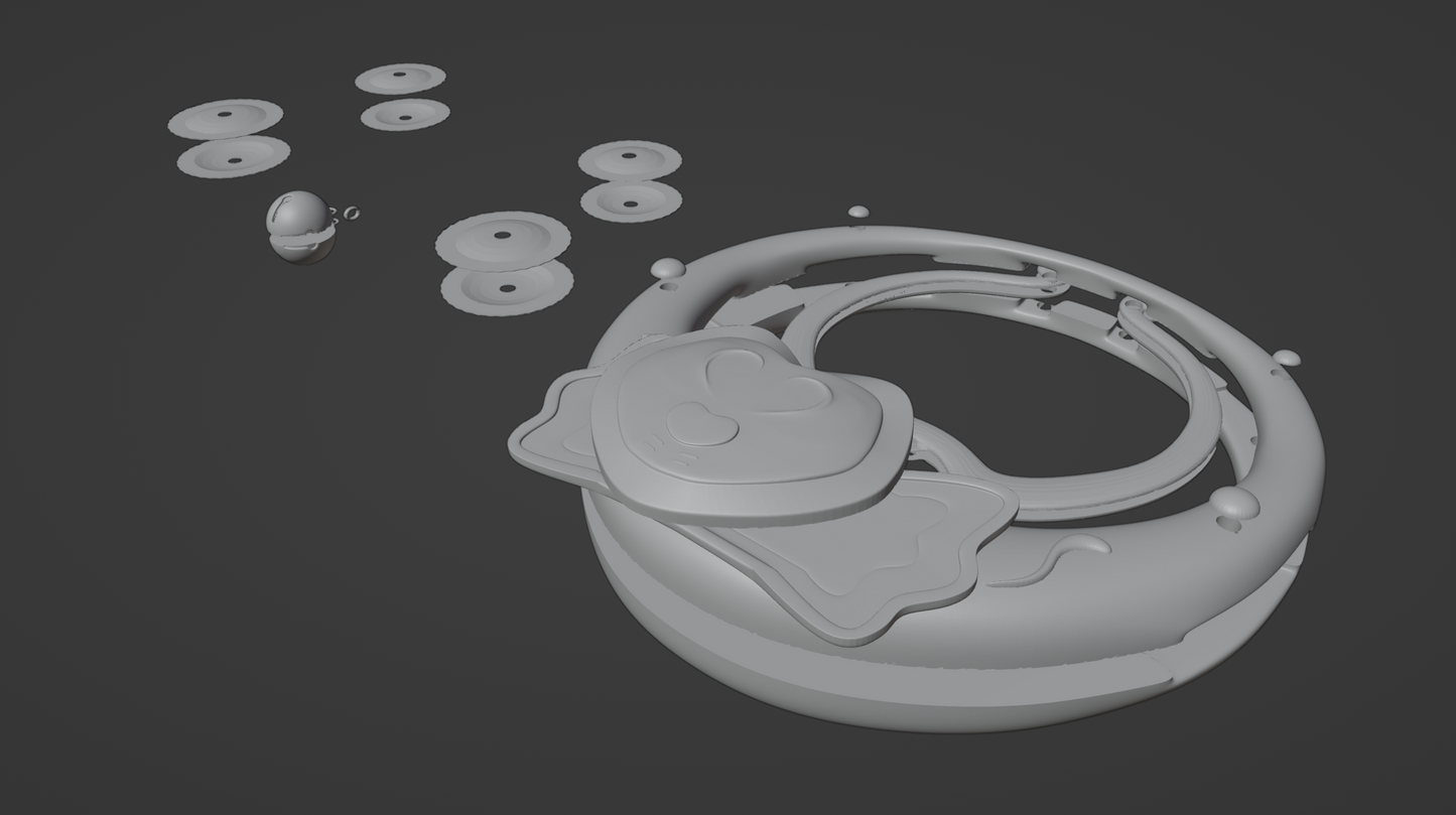 Mew Pudding's PuRing Ring - Digital 3D Model and Physical 3D Printed Kit Options - Mew Pudding Cosplay - Mew Pudding tambourine