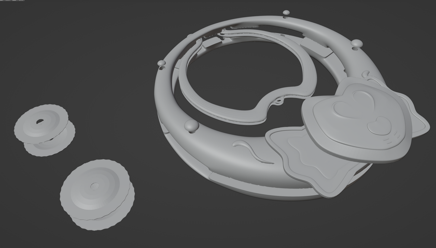 Mew Pudding's PuRing Ring - Digital 3D Model and Physical 3D Printed Kit Options - Mew Pudding Cosplay - Mew Pudding tambourine