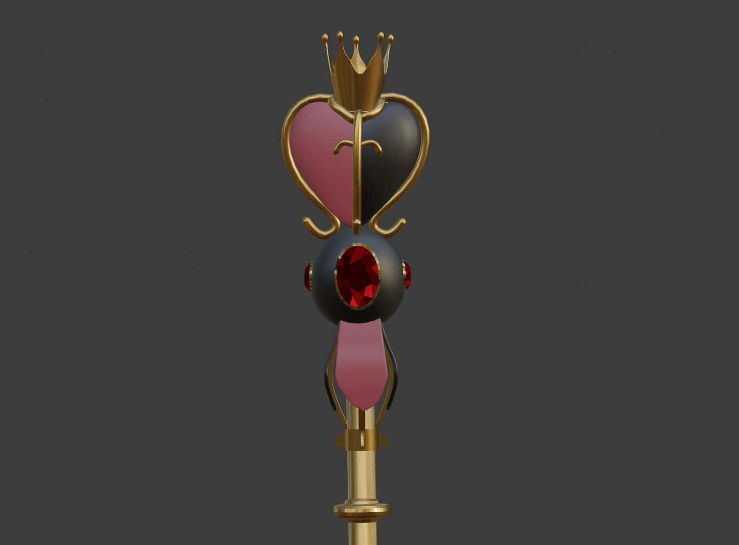 Riddle Rosehearts Staff - Digital 3D Model Files and Physical 3D Printed Kit Options - Housewarden of Heartslabyul